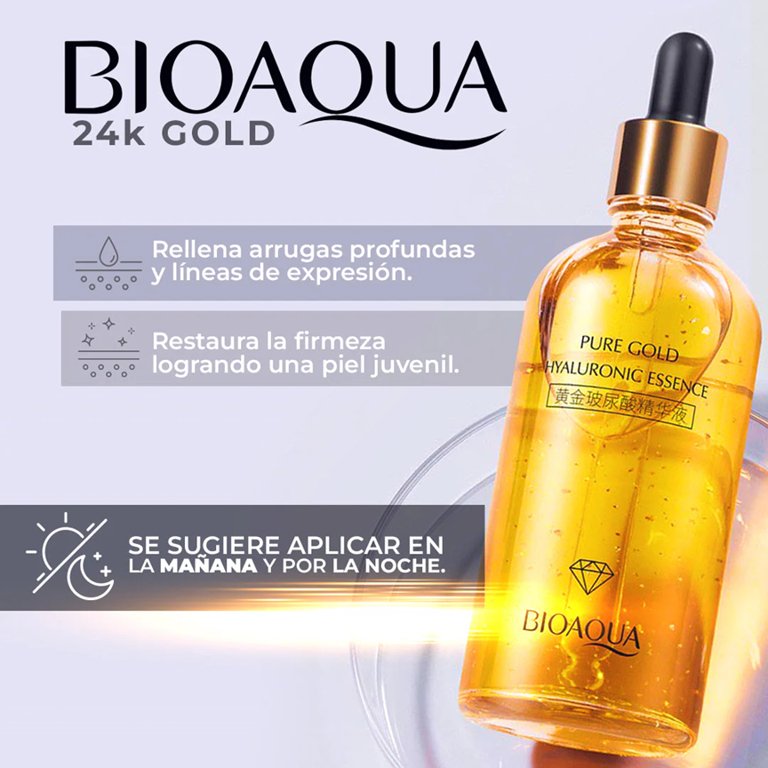 3 en 1 - KIT BIOAQUA ORO - Serum 24k - Contorno de ojos - Paches de colágeno